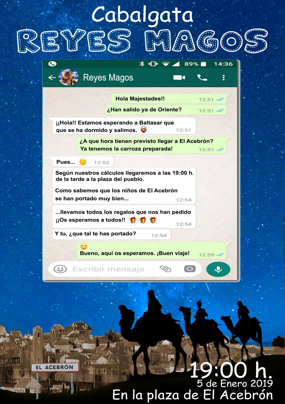 Anuncio llegada Reyes Magos - El Acebrón 2019