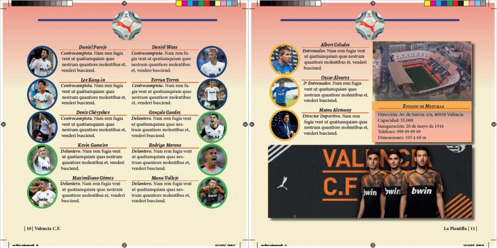 Revista Valencia C.F. - Plantilla